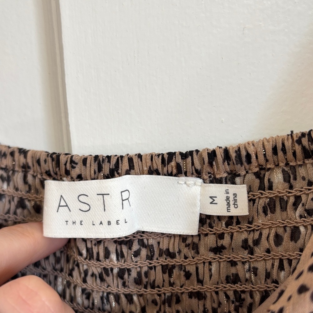 Astr Leopard Print Ruched Blouse - Picture 2 of 6